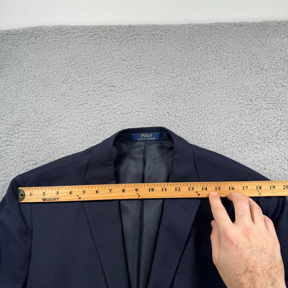 Polo Ralph Lauren Men‎ Navy Wool Blend Blazer Suit Jacket Sport Coat 44R